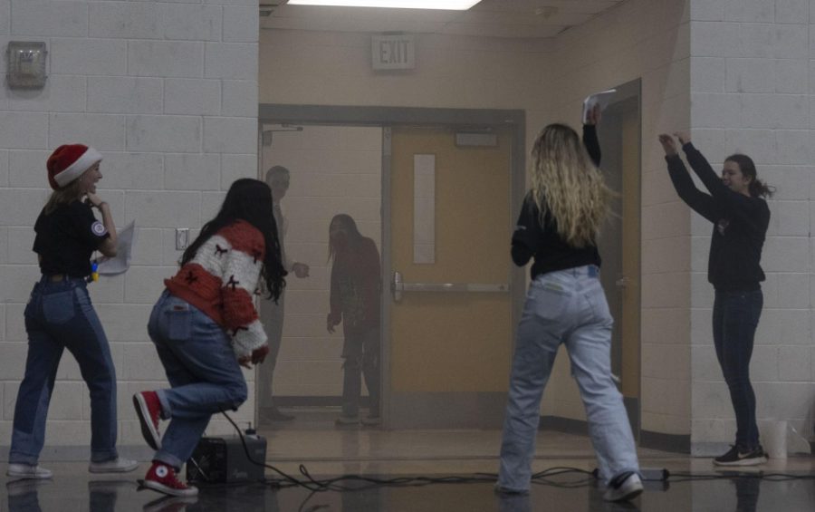 During the reveal of the new mascot costume  a fog machine triggers the fire alarm, requiring a quick adjustment from STUCO during the second assembly.